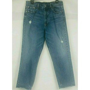 Gap Jeans Womens 31/12 Cheeky Straight High Rise Distressed Button Fly Jeans